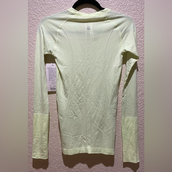NWT Lululemon Long Sleeve Swiftly Tech Crew Neck Top Fluro Citrus Size 4 Flawed - Picture 12 of 12